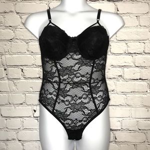 CosmoStyle by Cosmopolitan Black Lace Teddy Sz 1X
